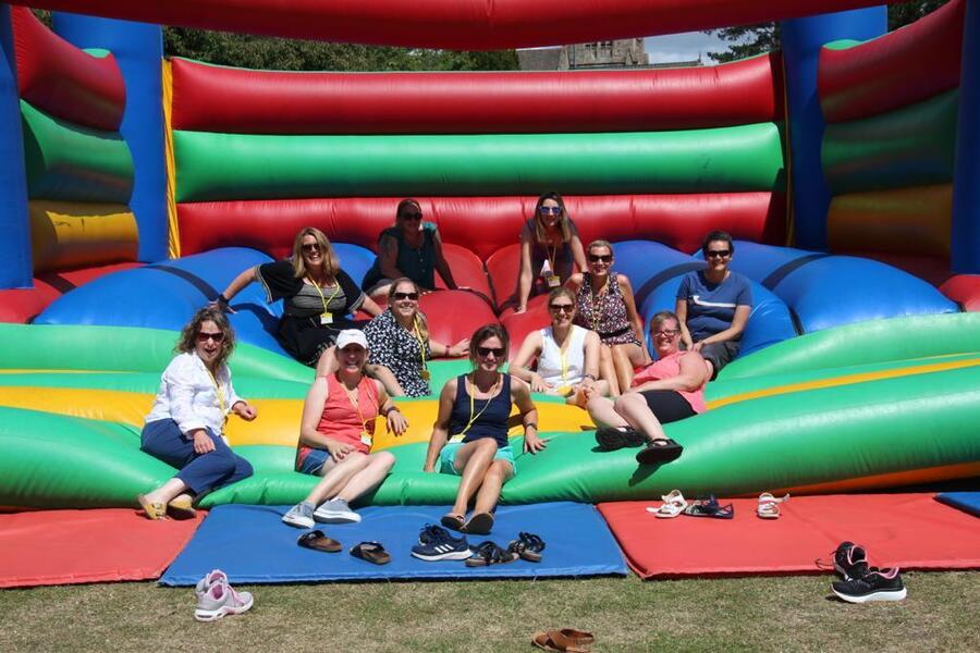 Fobs on bouncy castle